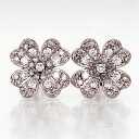 【500円OFFクーポン】ダイヤモンド ピアス k18 レディース パヴェ フラワー 花 0.7カラット 18金 18k ゴールド サマーセール