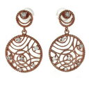 【10%OFF 1500円OFFクーポン】ダイヤモンド ピアス 18k 揺れる レディース アンティーク 透かし ブラ サークル 18金 k18 ゴールド 父の日