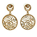 【500円OFFクーポン】ダイヤモンド ピアス 18k 揺れる レディース アンティーク 透かし ブラ サークル 18金 k18 ゴールド サマーセール