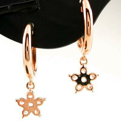【P10倍 500円OFFクーポン】ダイヤ フープピアス 18k 揺れる ダイヤモンド レディース 中折れ フラワー 花 ブラ 0.2カラット 18金 k18 ゴールド 母の日