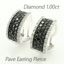 【10%OFF 500円OFFクーポン】ブラックダイヤモンド イヤリング ピアス レディース パヴェ ゴージャス スクエア 1.0カラット 18金 18k ゴールド サマーセール