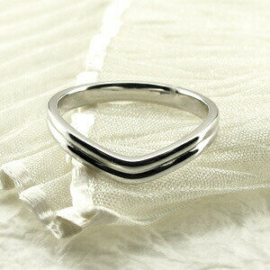 メンズリング地金V字VラインK18ホワイトゴールドK18WGマリッジリング指輪結婚指輪【送料無料】