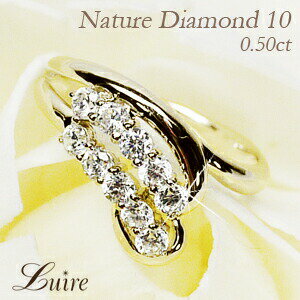 Rakuten - 【10%OFF】k18ゴールド ダイヤモンド 0.50ct 結婚記念 10周年 フラワー リング レディース 天然ダイヤモンド k18 ギフト 誕生日 プレゼント 指輪 父の日