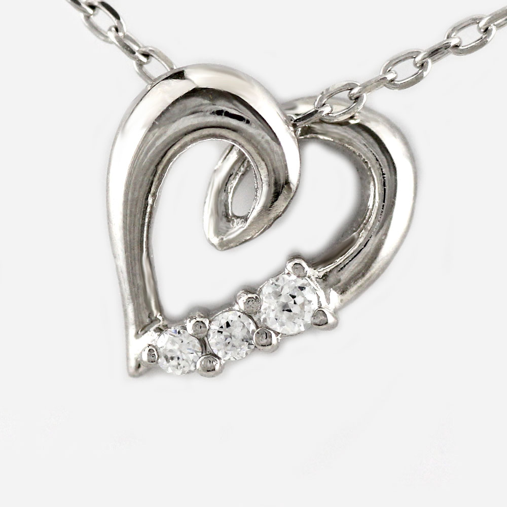 即納 最大半額 ハート ネックレス ダイヤ ペンダント レディース ダイヤモンド オープンハート シンプル プチ プラチナ Pt900 格安 Fearww Com