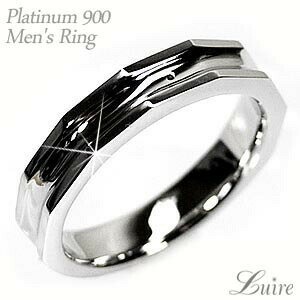 【P5倍 1/18】メンズリング カット ストレート シンプル 結婚指輪 プレゼント マリッジリング 誕生日 プラチナ900 バレンタイン