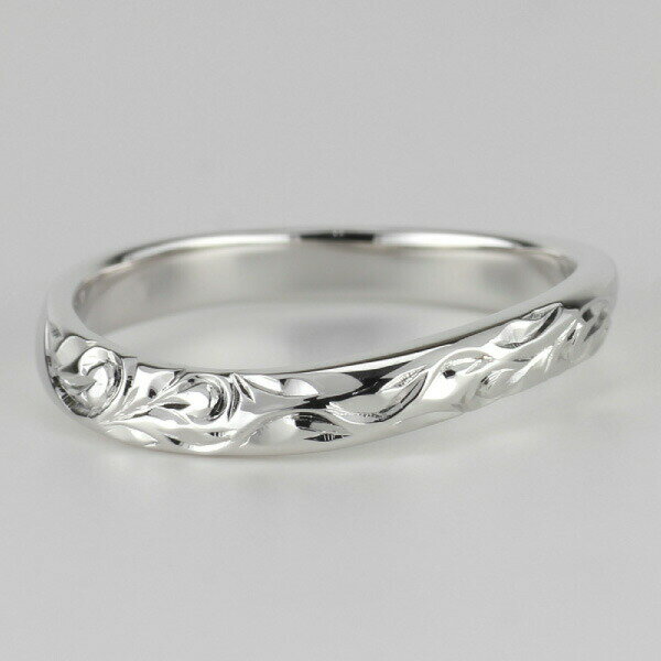 【P5倍 3/1】ハワイアンジュエリー 18金 18k メンズリング スクロール 波 男性 k18 ゴールド 地金リング 彫金 手彫り彫刻 結婚指輪 刻印 人気 プレゼント ギフト 誕生日 記念日 ホワイトデー