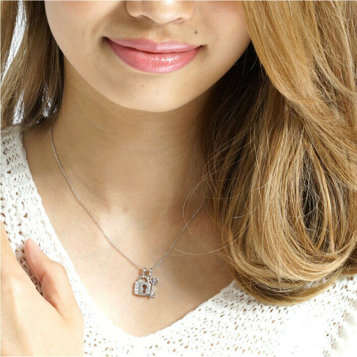 【P10倍 500円OFFクーポン】プラチナ 南京錠 パドロック ダイヤモンド ネックレス ペンダント 3way カラーストーン ギフト ボーナスセールの商品画像 2