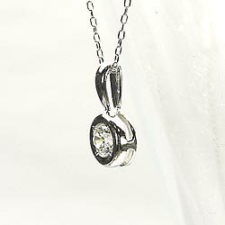 【P10倍 500円OFFクーポン】一粒石 ダイヤネックレス 0.20ct k18ホワイトゴールド ペンダント 誕生日 2