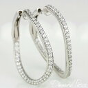 【P5倍 超ポイントアップ祭】フープピアス ダイヤモンド ピアス レディース Pt900 プラチナ ダイヤ【1.0ct】ワンタッチ バネ式 大ぶり フープ ウェ...