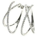 【P10倍 500円OFFクーポン】ダイヤピアス ダイヤ 0.70ct クロス フープピアス プラチナ900 サマーセール