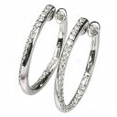 【500円OFFクーポン】ダイヤピアス ダイヤ 0.30ct シンプル フープピアス 天然ダイヤモンド 誕生日 k18WG プレゼント ギフト ゴールド サマー...
