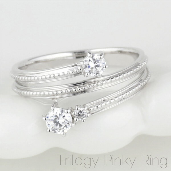 【今だけP10倍】スリーストーン ピンキーリング ダイヤモンド リング 誕生日 プレゼント 指輪 プラチナ900 バレンタイン