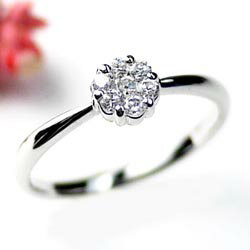 婚約指輪 ダイヤリング 0.30ct 花 k18WG ギフト k18 ゴールド 誕生日 指輪 刻印 ゴールド