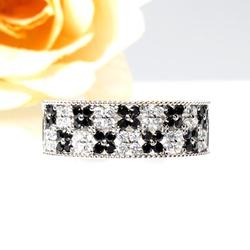 P5倍 9 25 プラチナ900 花 ブラックダイヤリング レディース 0.65ct 天然ダイヤモンド 指輪 刻印 auc-luire-10000527 luire サンプル画像2