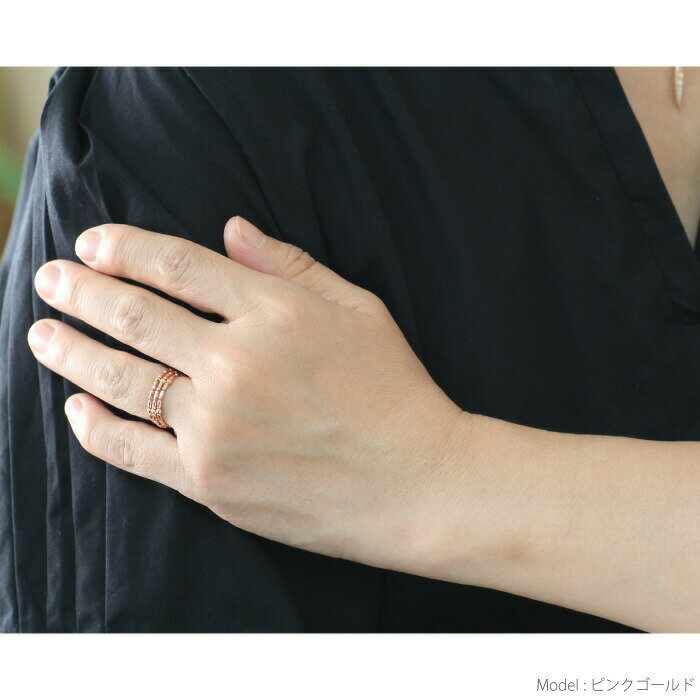 【10%OFF 楽天スーパーSALE】リング レディース ミラーボール スパイラル 形状記憶 3連 フリーサイズ ゴールド 刻印入り ミラーボールカット k18 18金 ゴールド コンビゴールド 記念日 誕生日プレゼント ホワイトデー