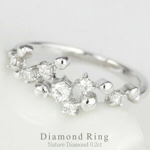 【10%OFF 1500円OFFクーポン】ダイヤモンドリング 華奢 泡玉 0.20ct 天然ダイヤモンド シャボン玉 プレゼント 誕生日 レディース プラチナ900 父の日