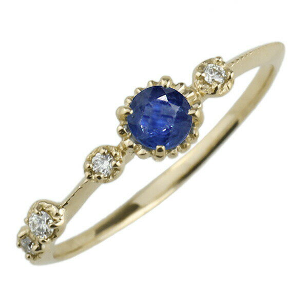 誕生石サファイアk18ピンキーリン...