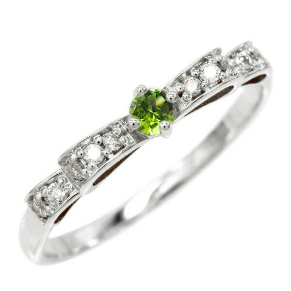 【10%OFF】プラチナ900 ペリドット 誕生石 リボンリング ギフト 誕生日 プレゼント ゴールド ブラックフライデー