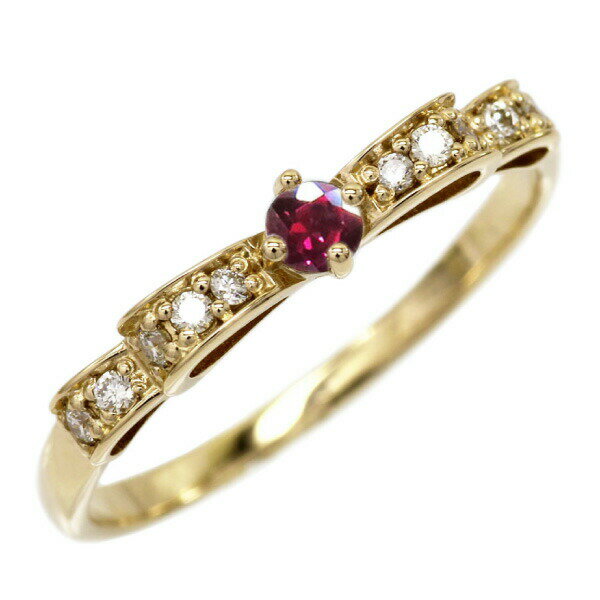 【10%OFF】k18 ゴールド ルビー 誕生石 リボンリング k18 ゴールド ギフト 誕生日 プレゼント ゴールド ブラックフライデー