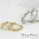 【P10倍 8/24 20:00〜】ピアス ダイヤモンド フープ k18 小さめ シンプル 地金 2連 クロス ダブル 0.50ct 18金 ゴールド 18k ...