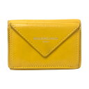 BALENCIAGA バレンシアガ ペーパーミニ 三つ折り財布 ミニ財布 レザー イエロー レディース 【中古】(4)