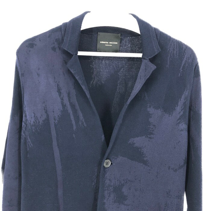 ロベルトコリーナ ROBERTO COLLINA ジャケット 2B シングル ハイゲージ サイズ46 ネイビー【中古】【美品】