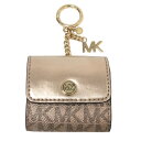 マイケルコース MICHAEL KORS AirPodsケース エアポッツ イヤホンケース チャーム キーホルダー ピンクゴールド【中古】【美品】