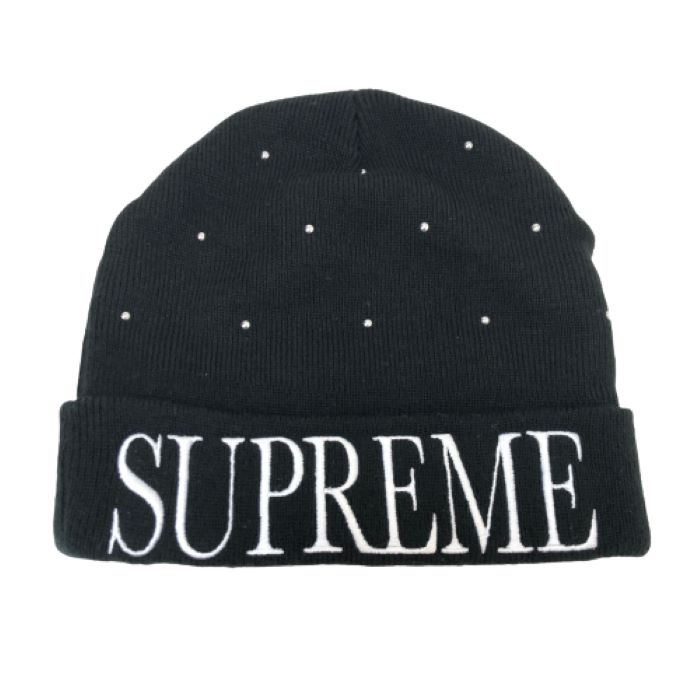 シュプリーム Supreme スタッズロゴビーニー ニットキャップ ユニセックス 男女兼用 ブラック【中古】【新品同様】【美品】
