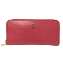 ロエベ LOEWE アナグラムボタン ラウンドファスナー 長財布 ピンク系【中古】