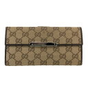 グッチ GUCCI GGキャンバス Wホック 長財布 181699 ブラウン GG柄【中古】(4)