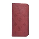 ルイ ヴィトン LOUIS VUITTON フォリオ モノグラムアンプラント iPhoneX XS 手帳型 カード入れ付きスマホケース M63588 レッド【中...