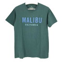 ロンハーマン Ron Herman HOLLYWOOD TO MALIBU フェルトワッペン付き Tシャツ 半袖 M グリーン【中古】【新品同様】【美品】