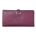 エルメス HERMES ベアンスフレ 長財布 刻印あり ワインレッド【中古】