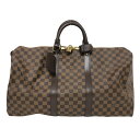 LOUIS VUITTON ルイ・ヴィトン キーポル50 ボストンバッグ ダミエキャンバス ブラウン【中古】 ユニセックス