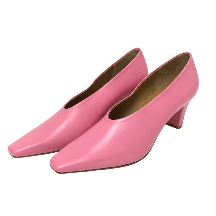 UNITED ARROWS ユナイテッドアローズ ポインテッド スクエア NAOKO TSUJI 辻直子 別注 パンプス レザー ピンク 25cm相当【中古】【新品同様】【美品】レディース