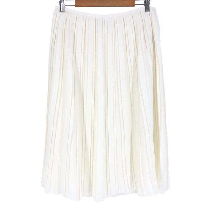 UNTITLED アンタイトル プリーツ ロングスカート ホワイト 3L相当【中古】【新品同様】【美品】レディース