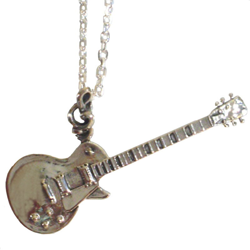 【シルバーネックレスペンダントレスポールモチーフシルバーネックレス】楽器音楽ロックアクセサリー
