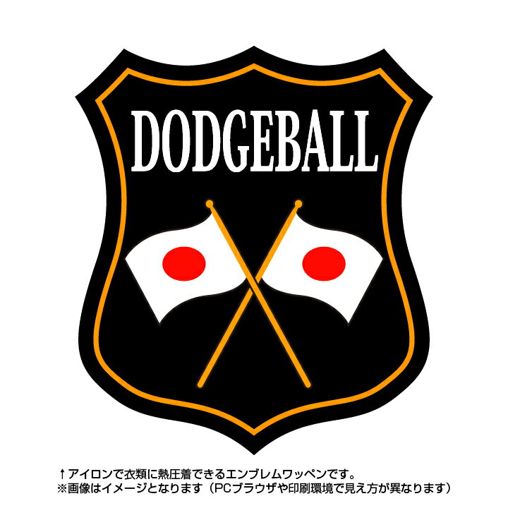 ドッジボールエンブレム dodgeball 日本国旗デザイン 世界大会や五輪 日本代表応援ワッペン