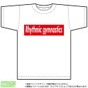 新体操Tシャツ(rhythmic gymnastics)ストリート系BOXロゴデザインのドライスポーツTシャツ：白