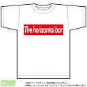 鉄棒競技Tシャツ(the horizontal bar)ストリート系BOXロゴデザインのドライスポーツTシャツ:白