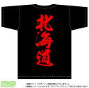北海道ティーシャツ「全国ご当地T-shirt」背面にドカンと目立つ都道府県名入り(綿Tシャツ：ブラック)