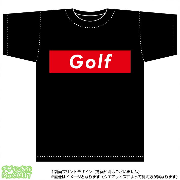 乐天商城 - ゴルフTシャツ(golf)ストリート系BOXロゴデザインの綿Tシャツ：黒