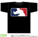 MLBロゴ風 柔道Tシャツ(綿100％T-shirt：黒)