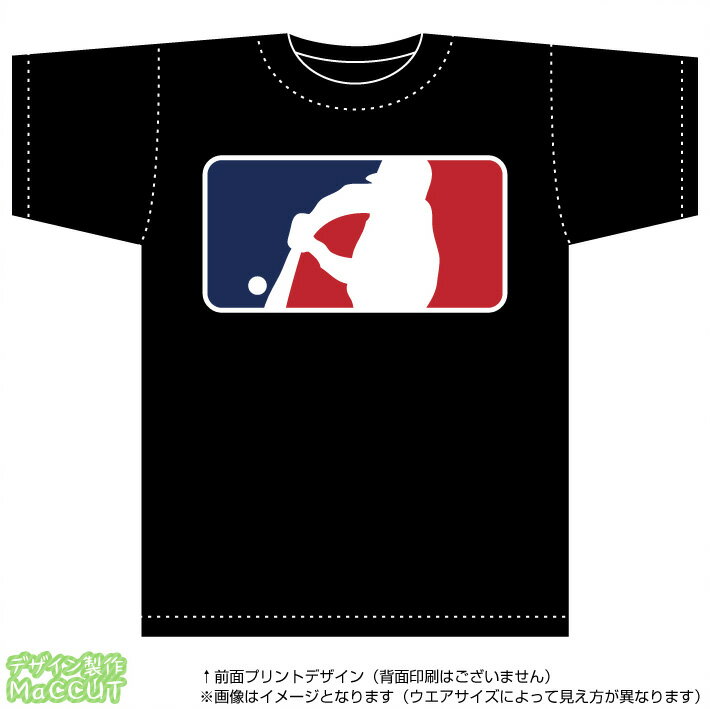 乐天商城 - MLBロゴ風 野球Tシャツ(綿100％T-shirt：黒)