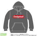 ドッジボールパーカー(dodgeball)ストリート系BOXロゴデザインのプルオーバースウェット