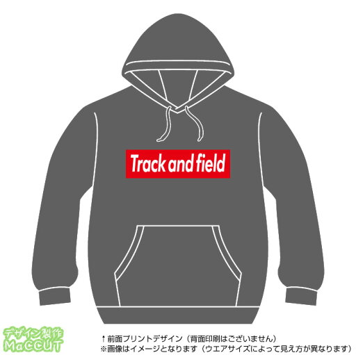 陸上競技パーカー(track and field)ストリート系BOXロゴデザインのプルオーバースウェット 陸上競技パーカー(track and field)ストリート系BOXロゴデザインのプルオーバースウェット