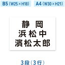 ☆一般ゼッケン 3段 B5 A4 W25cm×H18cm W30cm×H21cm 選べる生地タイプ 選べる生地サイズ
