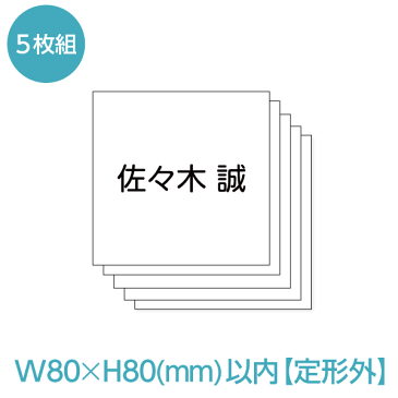 ゼッケン5枚入り　ネームプリント定形外(80×80mm以内)