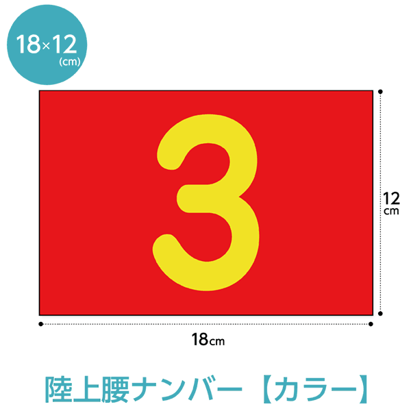 陸上レーンナンバーカード腰用 カラーゼッケン W18cm×H12cm スポーツゼッケン