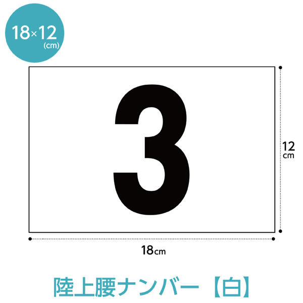 陸上レーンナンバーカード腰用 W18cm×H12cm スポーツゼッケン